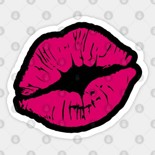 Hot Pink Lips (Dark) Sticker by Lushy